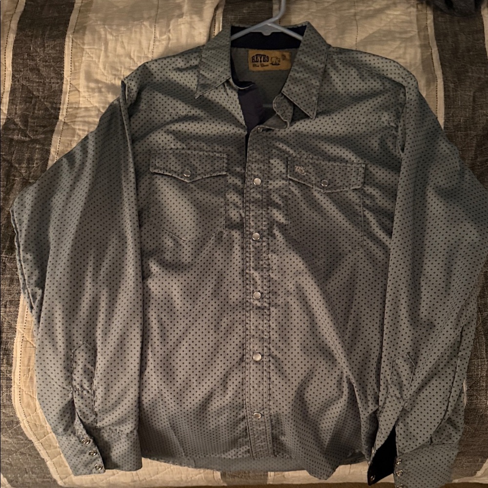 Men's Gray Polka Dot Dress Shirt